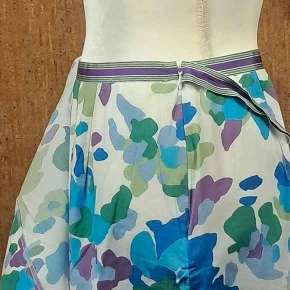 Vintage 60s PLAY BY LEON LEVIN 8 Mod Floral Wrap Skirt Side‎ Zip Knee Length - Picture 5 of 8